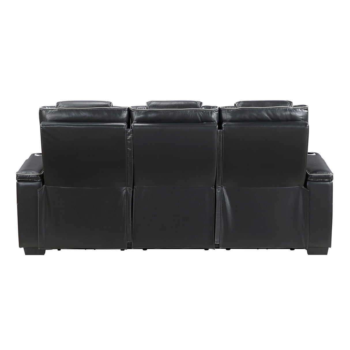 Apex Black Leather Power Reclining Sofa and Loveseat from Homelegance - Luna Furniture