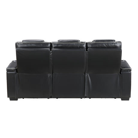 Apex Black 2-Piece Leather Power Reclining Living Room Sets from Homelegance - Luna Furniture