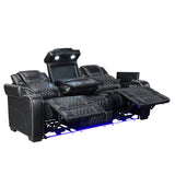 Apex Black Leather Power Reclining Sofa and Loveseat from Homelegance - Luna Furniture