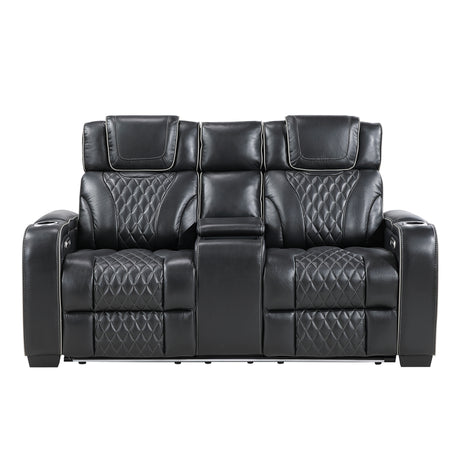 Apex Black Leather Power Reclining Living Room Set from Homelegance - Luna Furniture