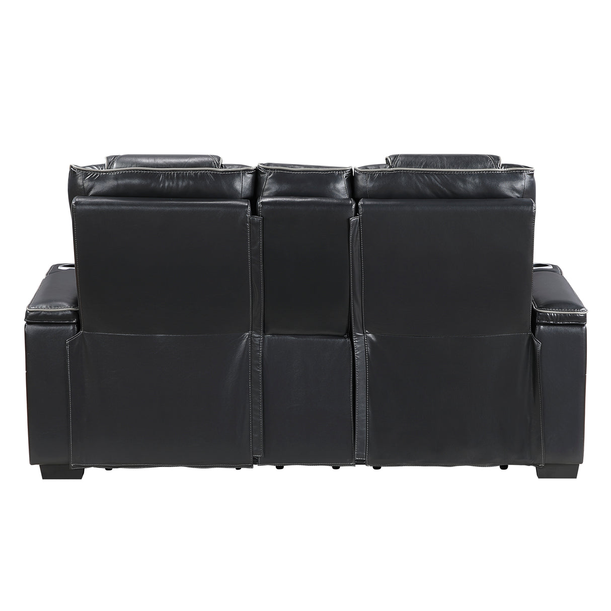 Apex Black Leather Power Double Reclining Loveseat from Homelegance - Luna Furniture