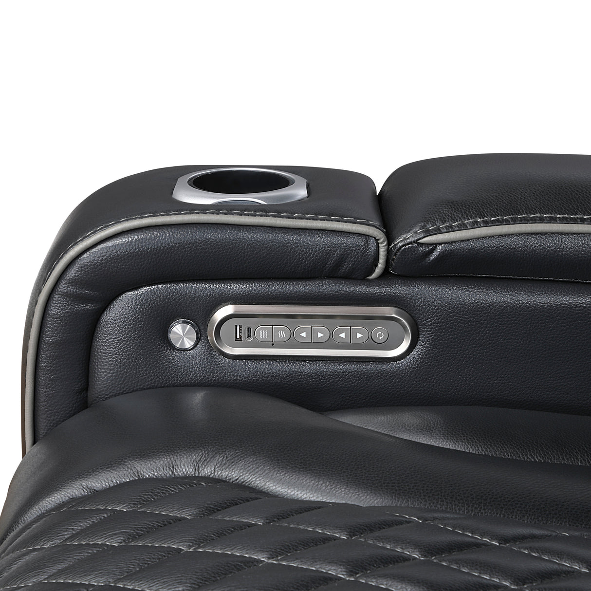 Apex Black Leather Power Double Reclining Loveseat from Homelegance - Luna Furniture