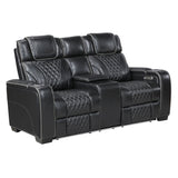 Apex Black Leather Power Double Reclining Loveseat from Homelegance - Luna Furniture