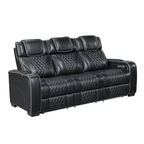 Apex Black Leather Power Reclining Living Room Set from Homelegance - Luna Furniture