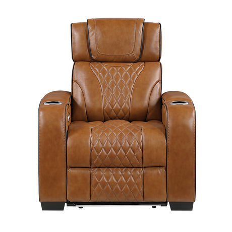 Apex Brown Leather Power Reclining Chair from Homelegance - Luna Furniture