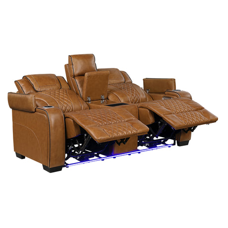 Apex Brown Leather Power Reclining Living Room Set from Homelegance - Luna Furniture