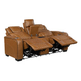Apex Brown Leather Power Reclining Sofa and Loveseat from Homelegance - Luna Furniture