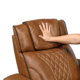 Apex Brown Leather Power Reclining Sofa and Loveseat from Homelegance - Luna Furniture