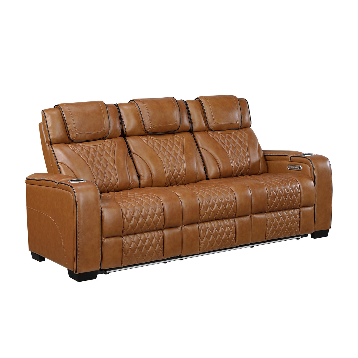 Apex Brown Leather Power Reclining Sofa and Loveseat from Homelegance - Luna Furniture