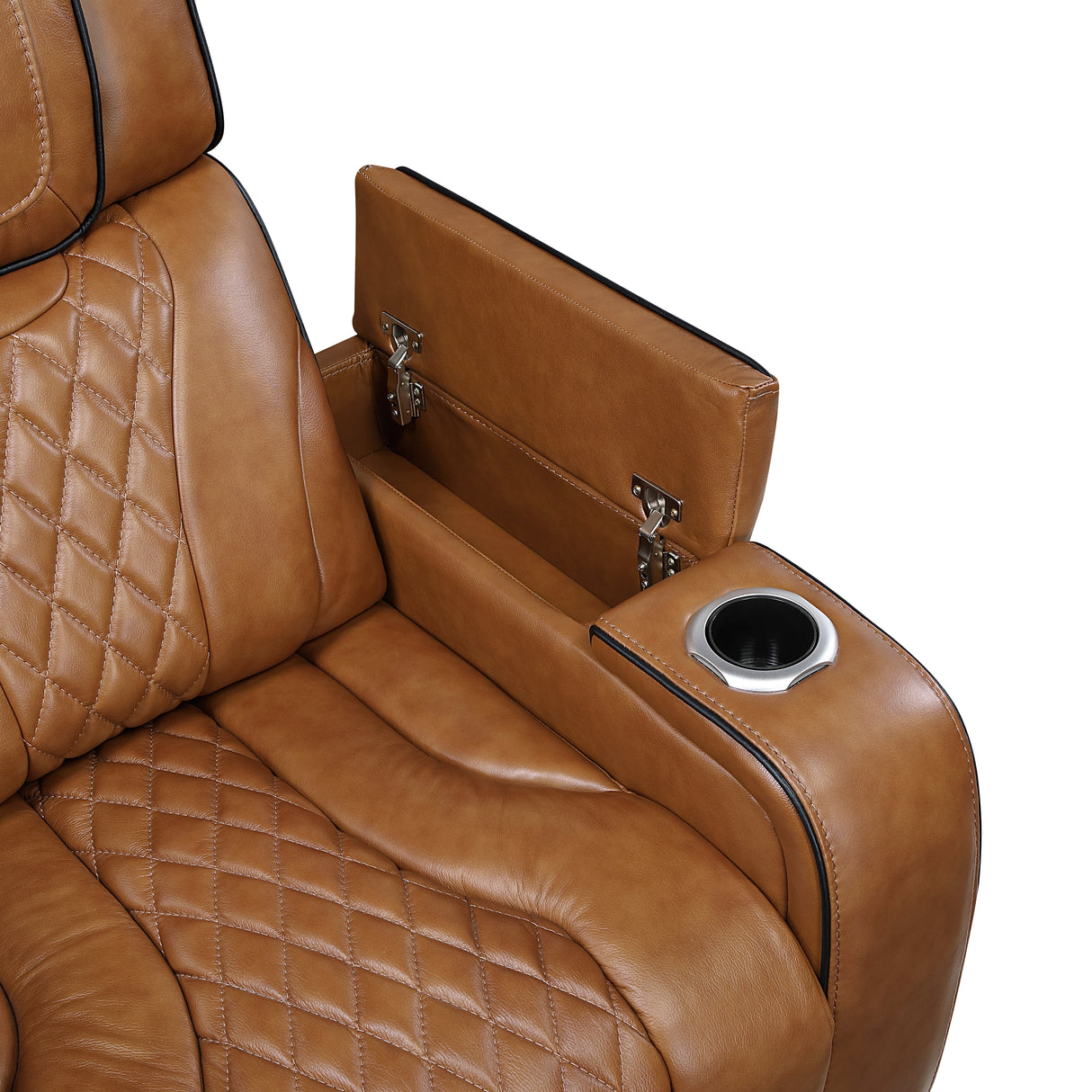 Apex Brown Leather Power Double Reclining Loveseat from Homelegance - Luna Furniture