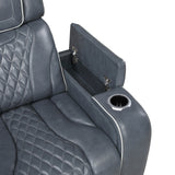 Apex Blue Leather Power Reclining Living Room Set from Homelegance - Luna Furniture