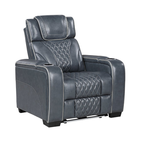 Apex Blue 3-Piece Leather Power Reclining Living Room Sets from Homelegance - Luna Furniture