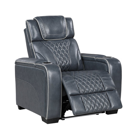 Apex Blue 3-Piece Leather Power Reclining Living Room Sets from Homelegance - Luna Furniture