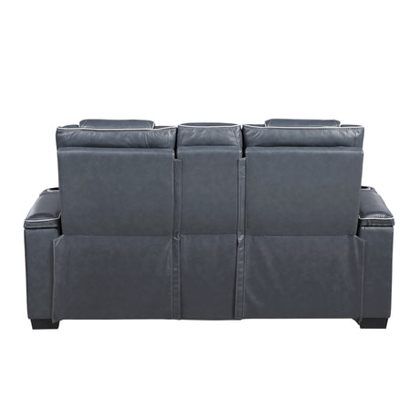 Apex Blue 3-Piece Leather Power Reclining Living Room Sets from Homelegance - Luna Furniture
