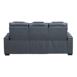 Apex Blue Leather Power Reclining Sofa and Loveseat from Homelegance - Luna Furniture