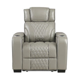 Apex Gray 3-Piece Leather Power Reclining Living Room Set from Homelegance - Luna Furniture