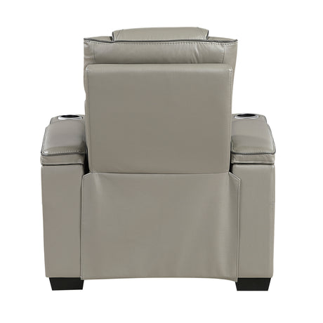 Apex Gray Leather Power Reclining Living Room Set from Homelegance - Luna Furniture
