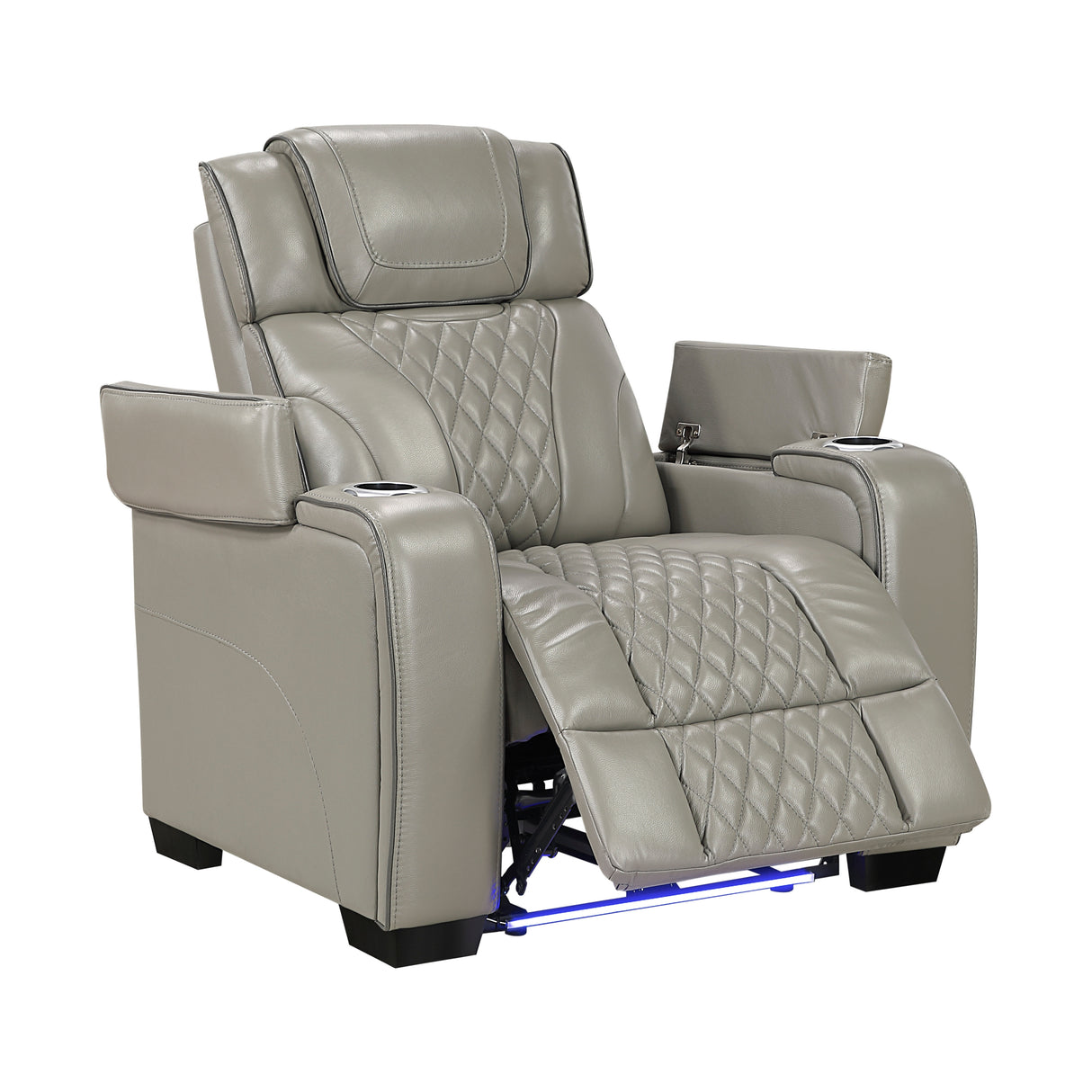 Apex Gray 3-Piece Leather Power Reclining Living Room Set from Homelegance - Luna Furniture