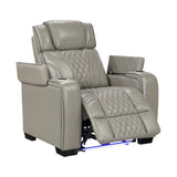 Apex Gray 3-Piece Leather Power Reclining Living Room Set from Homelegance - Luna Furniture