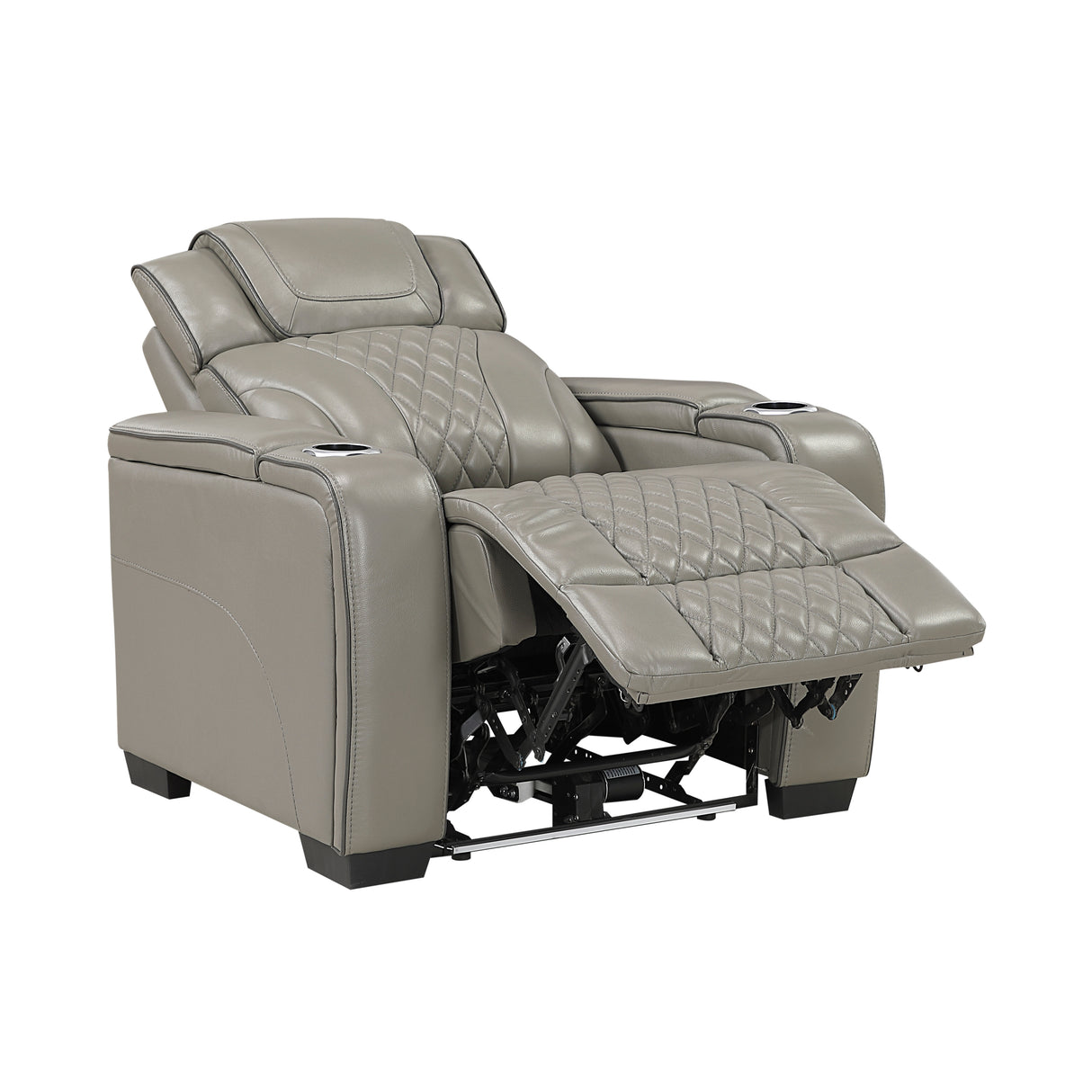 Apex Gray 3-Piece Leather Power Reclining Living Room Set from Homelegance - Luna Furniture