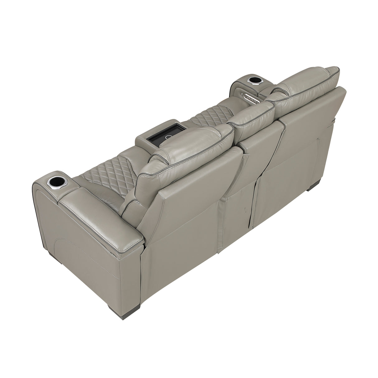 Apex Gray Leather Power Reclining Sofa and Loveseat from Homelegance - Luna Furniture