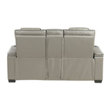 Apex Gray Leather Power Reclining Sofa and Loveseat from Homelegance - Luna Furniture