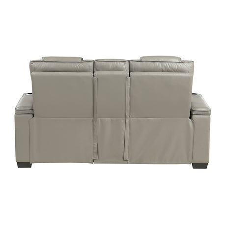 Apex Gray Leather Power Reclining Living Room Set from Homelegance - Luna Furniture
