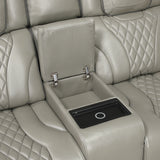 Apex Gray Leather Power Reclining Sofa and Loveseat from Homelegance - Luna Furniture