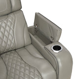 Apex Gray Leather Power Reclining Sofa and Loveseat from Homelegance - Luna Furniture