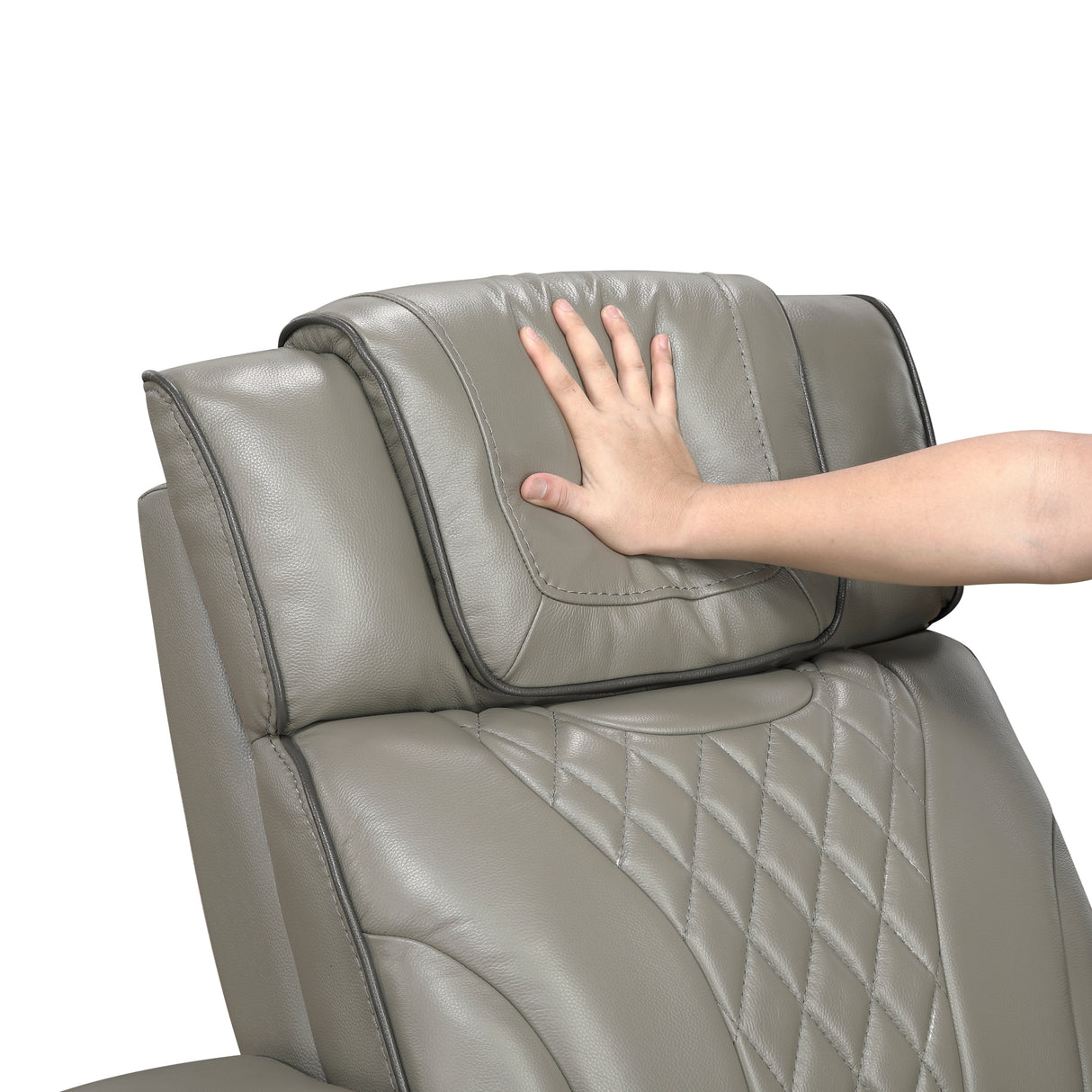 Apex Gray Leather Power Reclining Sofa and Loveseat from Homelegance - Luna Furniture