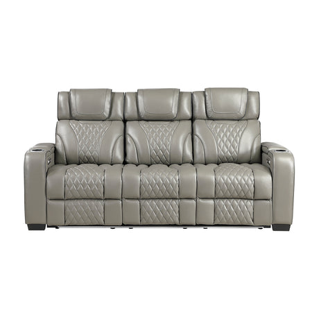 Apex Gray 2-Piece Leather Power Reclining Living Room Sets from Homelegance - Luna Furniture