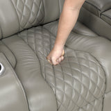 Apex Gray Leather Power Reclining Sofa and Loveseat from Homelegance - Luna Furniture