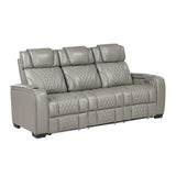 Apex Gray Leather Power Reclining Sofa and Loveseat from Homelegance - Luna Furniture