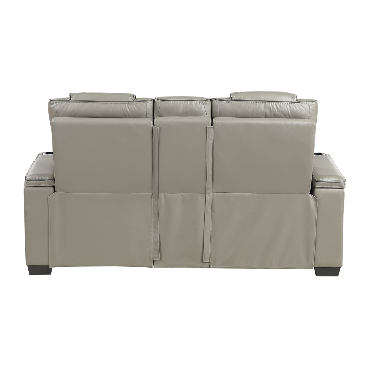 Apex Gray Leather Power Double Reclining Loveseat from Homelegance - Luna Furniture