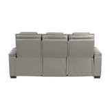 Apex Gray Leather Power Double Reclining Sofa from Homelegance - Luna Furniture