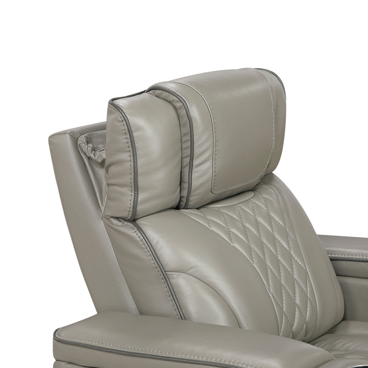 Apex Gray Leather Power Double Reclining Sofa from Homelegance - Luna Furniture