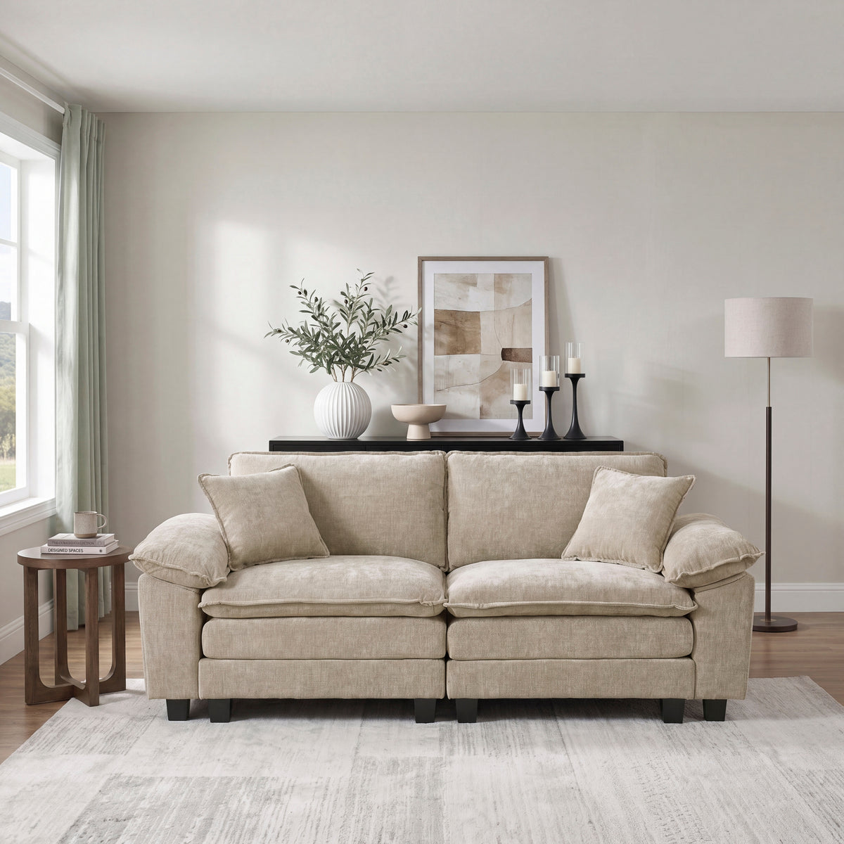 Dublin Taupe Loveseat from Homelegance - Luna Furniture