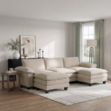 Dublin Taupe 5-Piece Modular Sectional with Ottoman from Homelegance - Luna Furniture