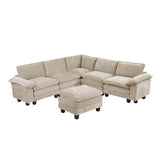 8450TPE*64ACCROT (7)6-Piece Modular Sectional with Ottoman from Homelegance - Luna Furniture