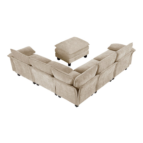 8450TPE*64ACCROT (7)6-Piece Modular Sectional with Ottoman from Homelegance - Luna Furniture