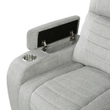 Ronan Light Gray Double Reclining Loveseat with Center Console from Homelegance - Luna Furniture