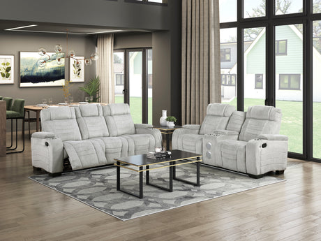Ronan Light Gray Double Reclining Sofa from Homelegance - Luna Furniture