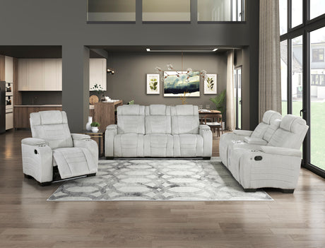Ronan Light Gray Double Reclining Sofa from Homelegance - Luna Furniture