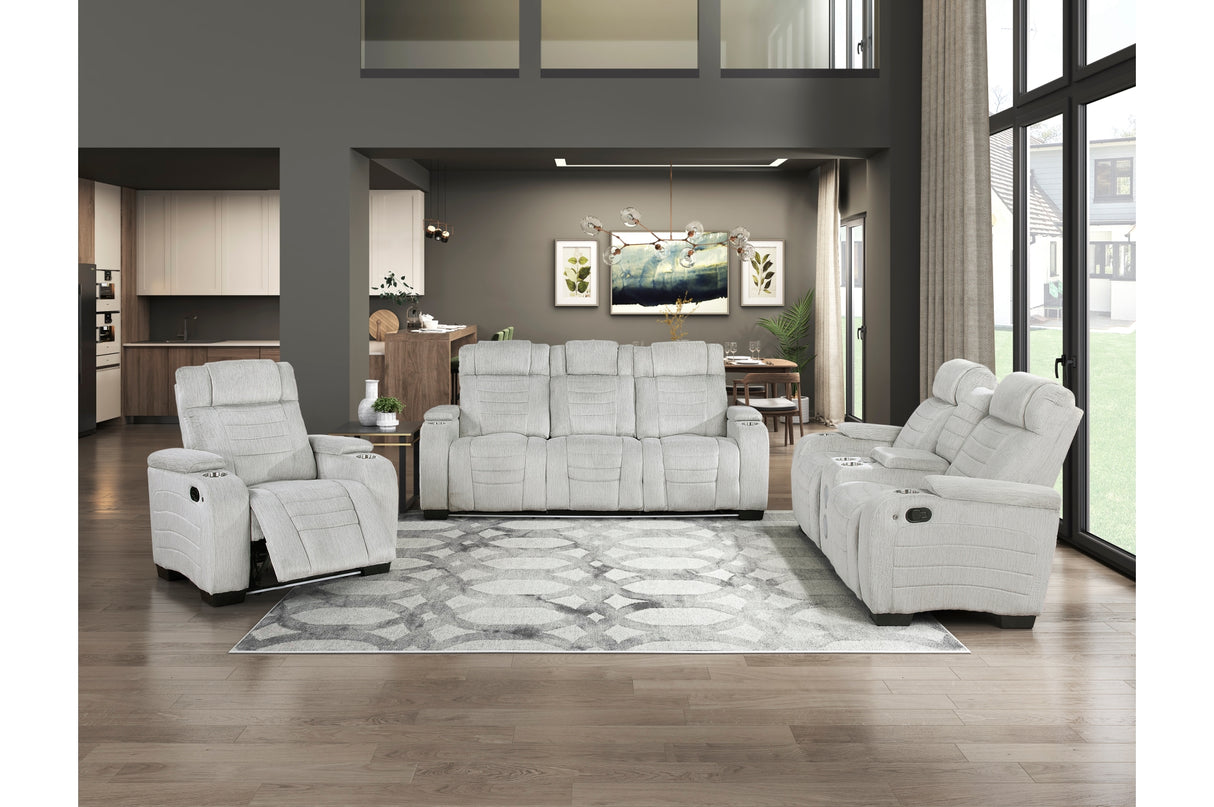 Ronan Light Gray Double Reclining Sofa from Homelegance - Luna Furniture