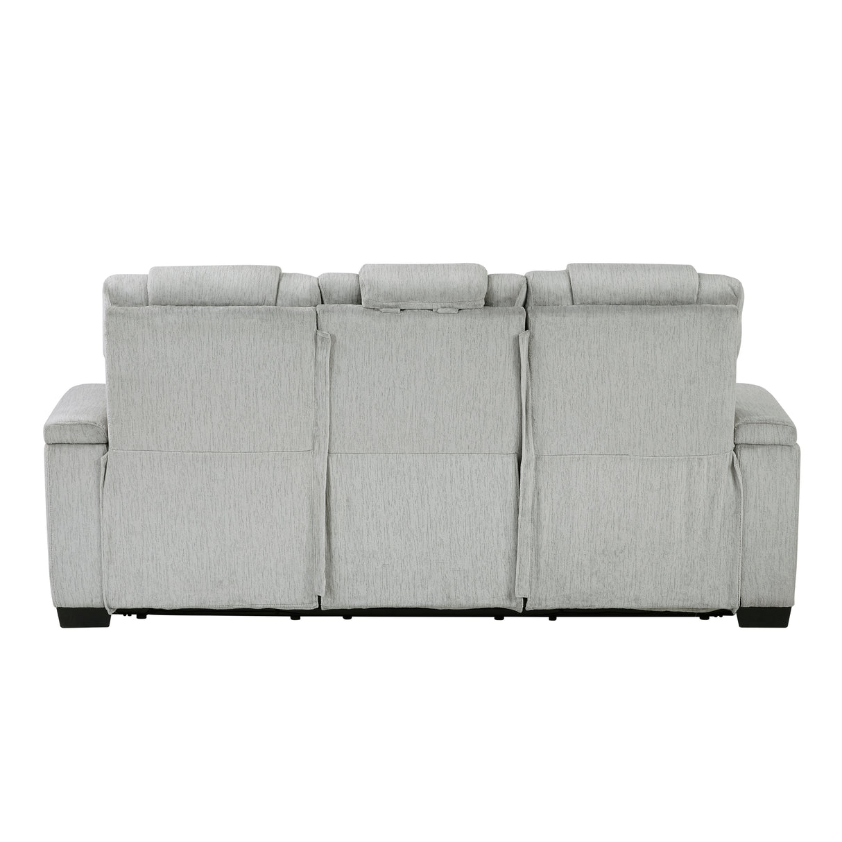 Ronan Light Gray Double Reclining Loveseat with Center Console from Homelegance - Luna Furniture
