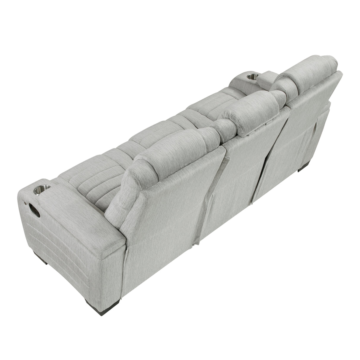 Ronan Light Gray Double Reclining Loveseat with Center Console from Homelegance - Luna Furniture