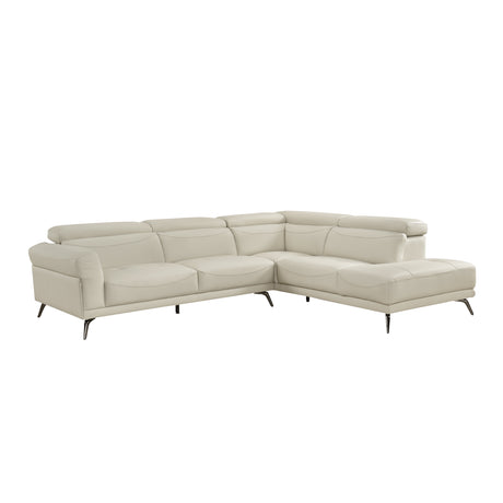 8456BEG*22LRC (2)2-Piece Sectional with Right Side Chaise from Homelegance - Luna Furniture