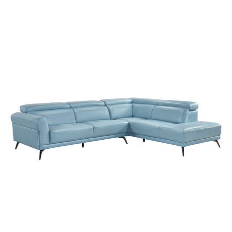 8456BUE*22LRC (2)2-Piece Sectional with Right Side Chaise from Homelegance - Luna Furniture