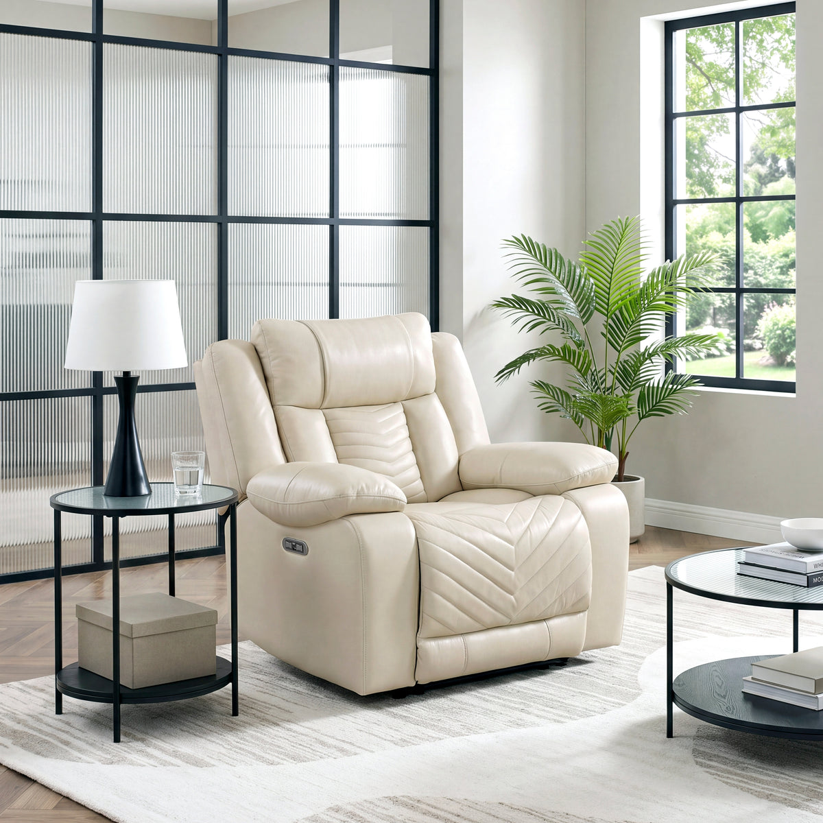 Huron Beige Power Reclining Chair from Homelegance - Luna Furniture