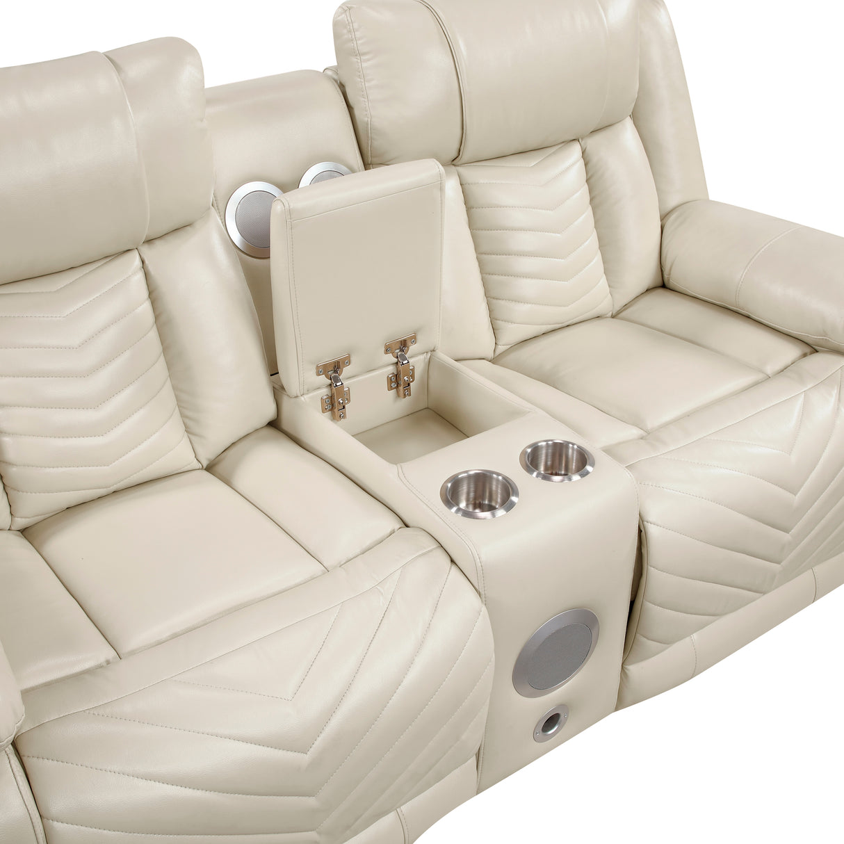 Huron Beige Power Double Reclining Sofa from Homelegance - Luna Furniture